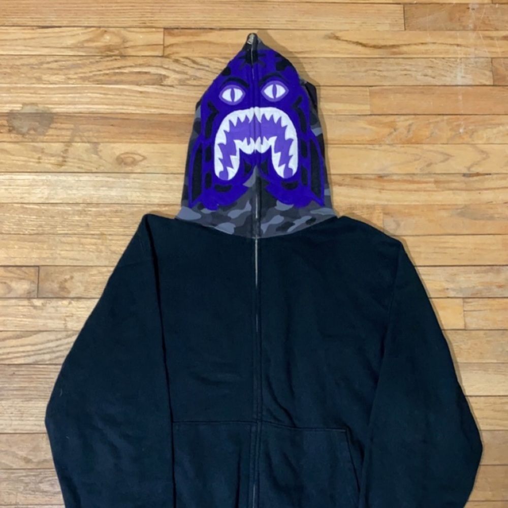 Bape purple tiger full zip hoodie size large